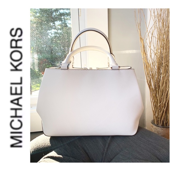 NWT authentic MK leather Florence satchel white - Picture 5 of 6